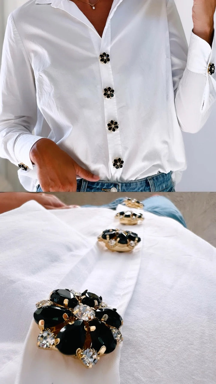 Maja Black & White Flower Charm