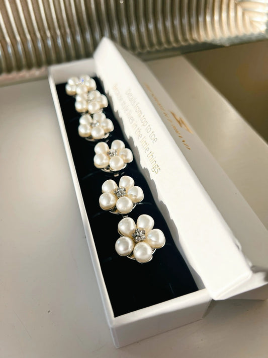 Rosi Pearl Flower Button Charm