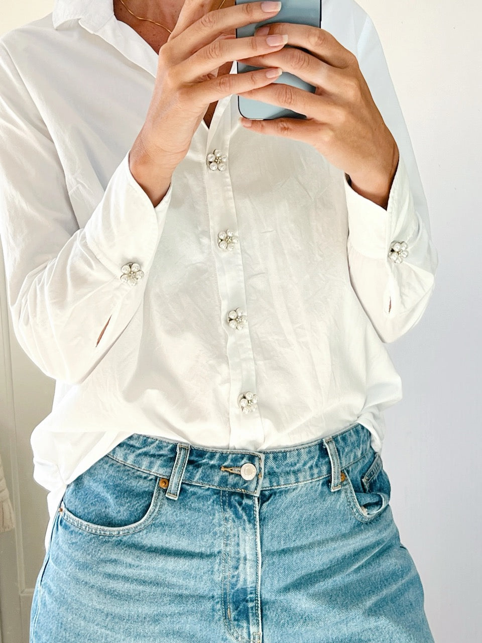 Rosi Pearl Flower Button Charm