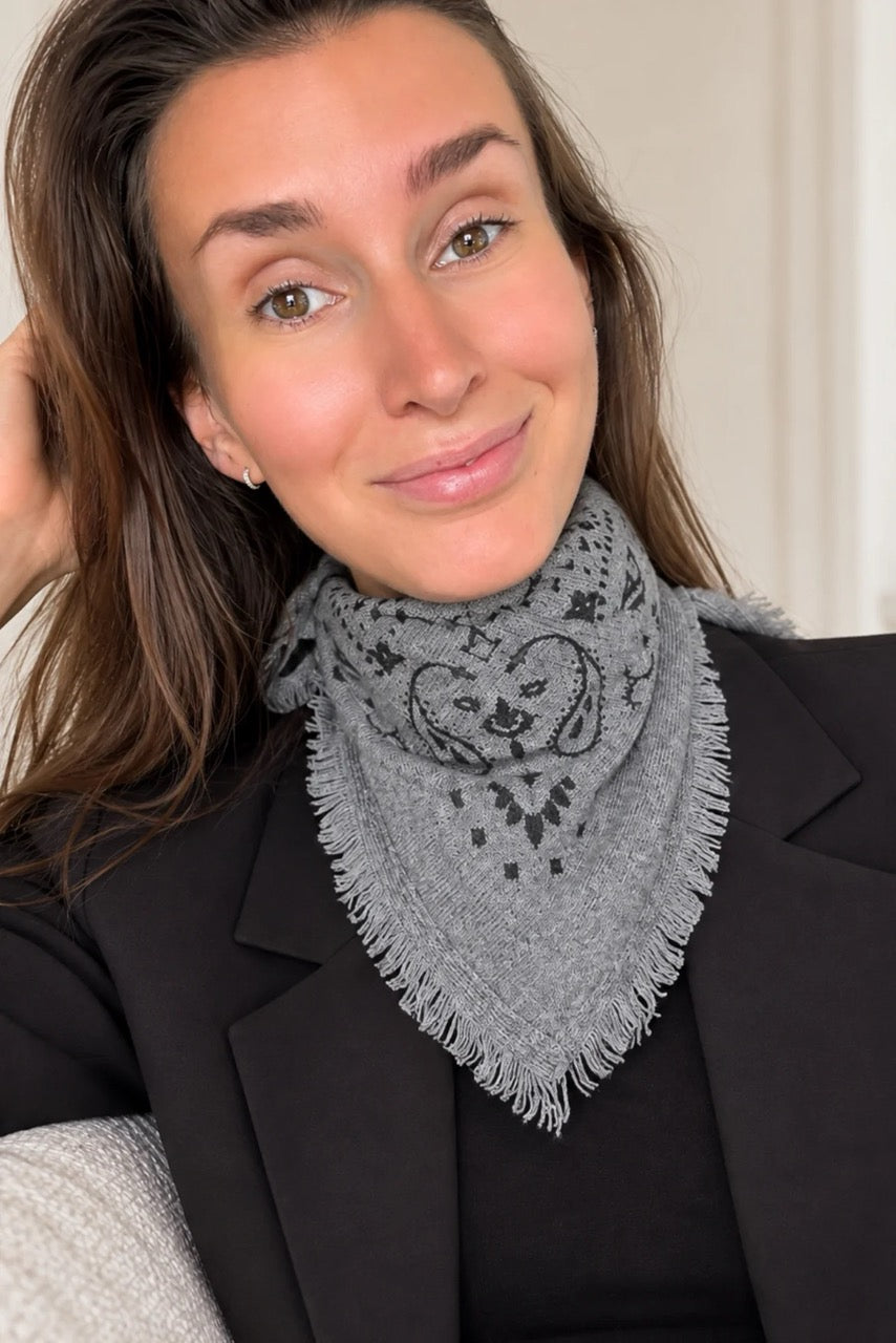 Shoelace Brand Cashmere Scarf Grå