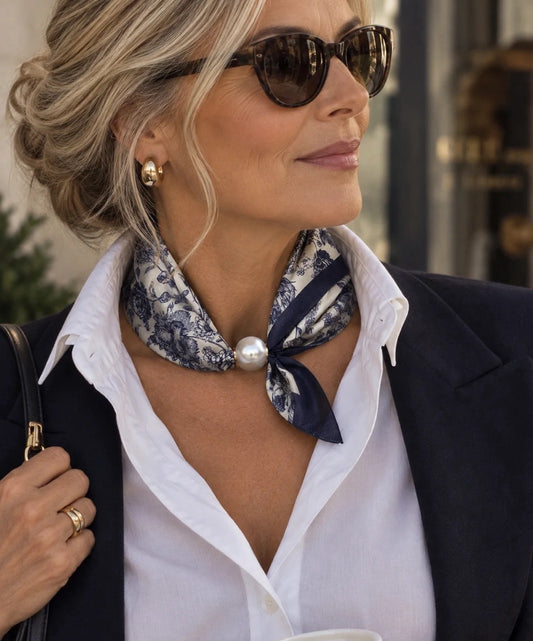 Shoelace Brand Scarf Blue Floral