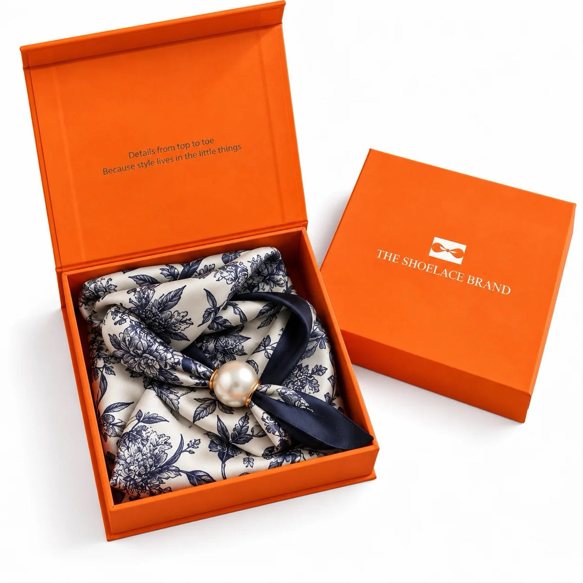 Shoelace Brand Scarf Blue Floral