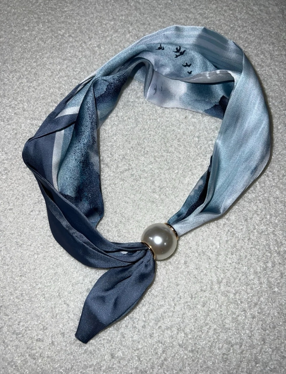 Shoelace Brand Scarf Blue Sea