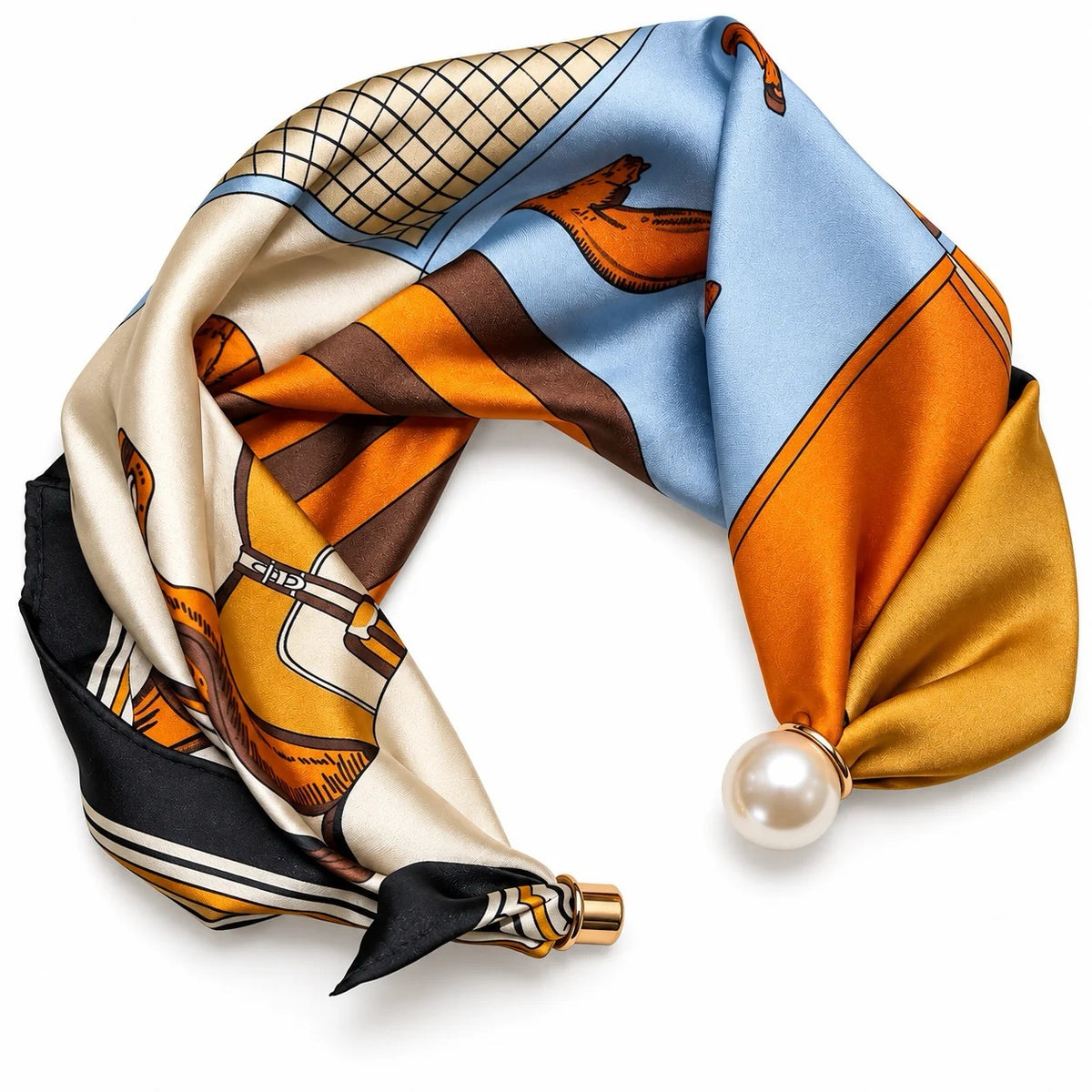 Shoelace Brand Scarf Horse Print