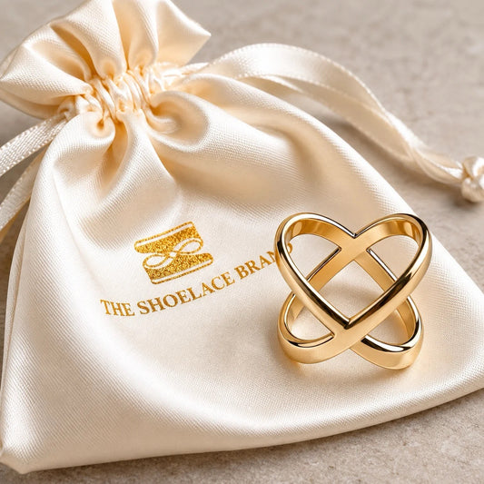 Shoelace Brand Scarf Ring Gold