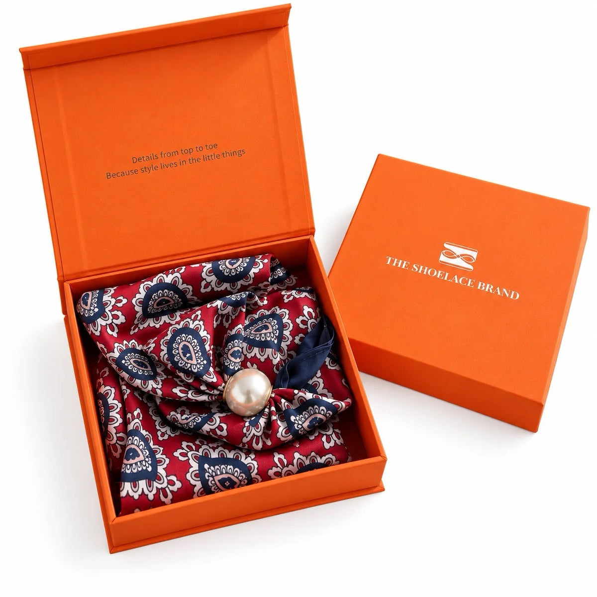 Shoelace Brand Scarf Red Medallion