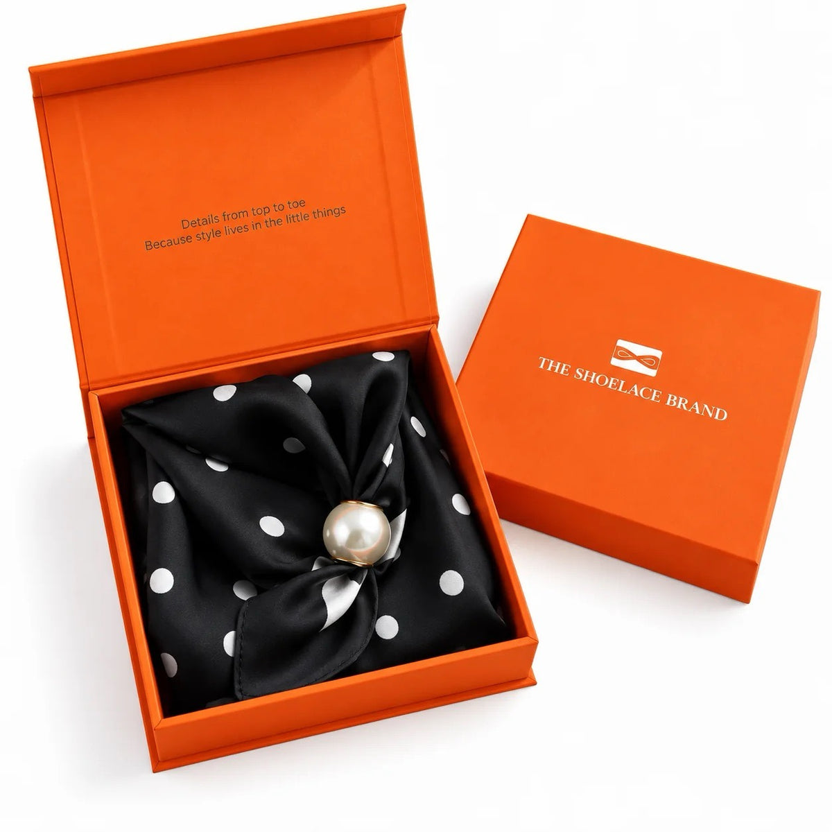 Shoelace Brand Scarf Black Dots