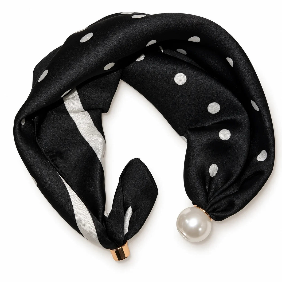 Shoelace Brand Scarf Black Dots