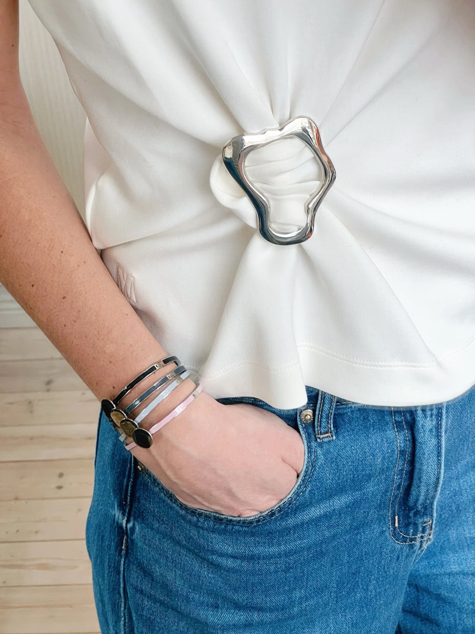 Shoelace Brand Decor Buckle Silver