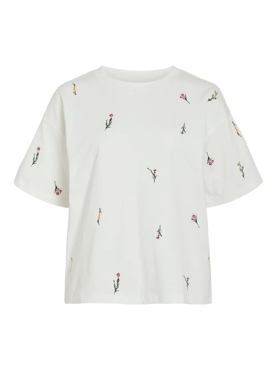 Vila Vimonie Floral Embroidery O-Neck