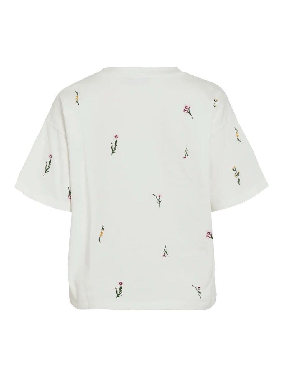 Vila Vimonie Floral Embroidery O-Neck