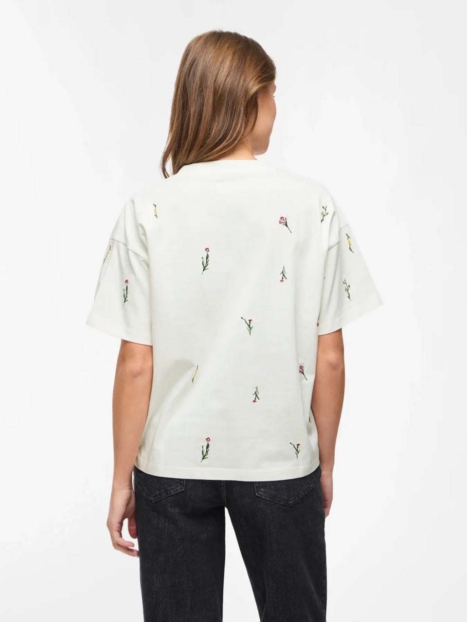 Vila Vimonie Floral Embroidery O-Neck