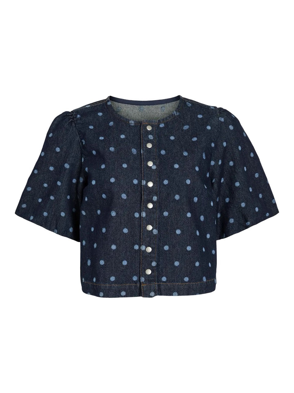 Vila Vipal Dot Denim Top
