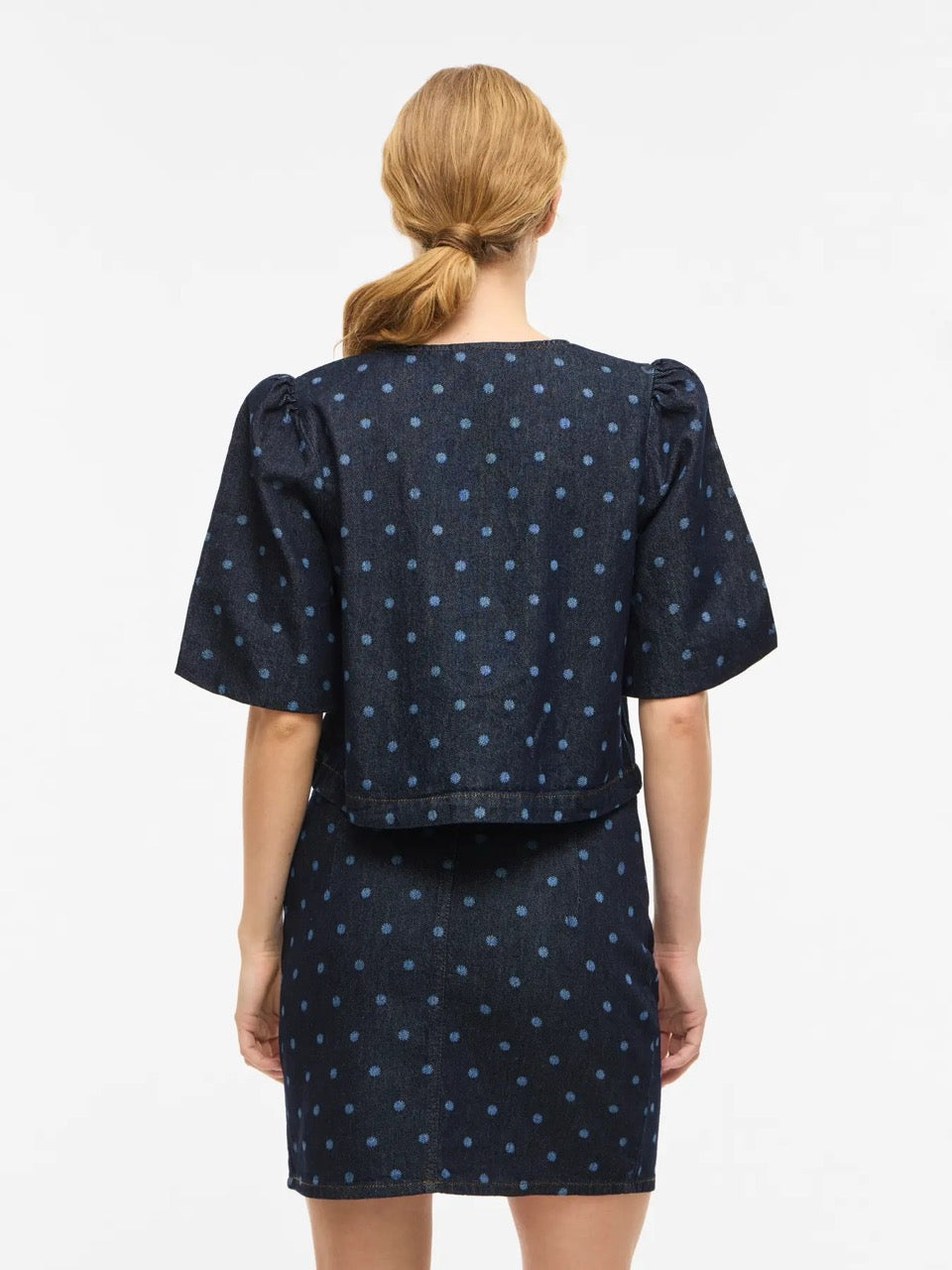 Vila Vipal Dot Denim Top