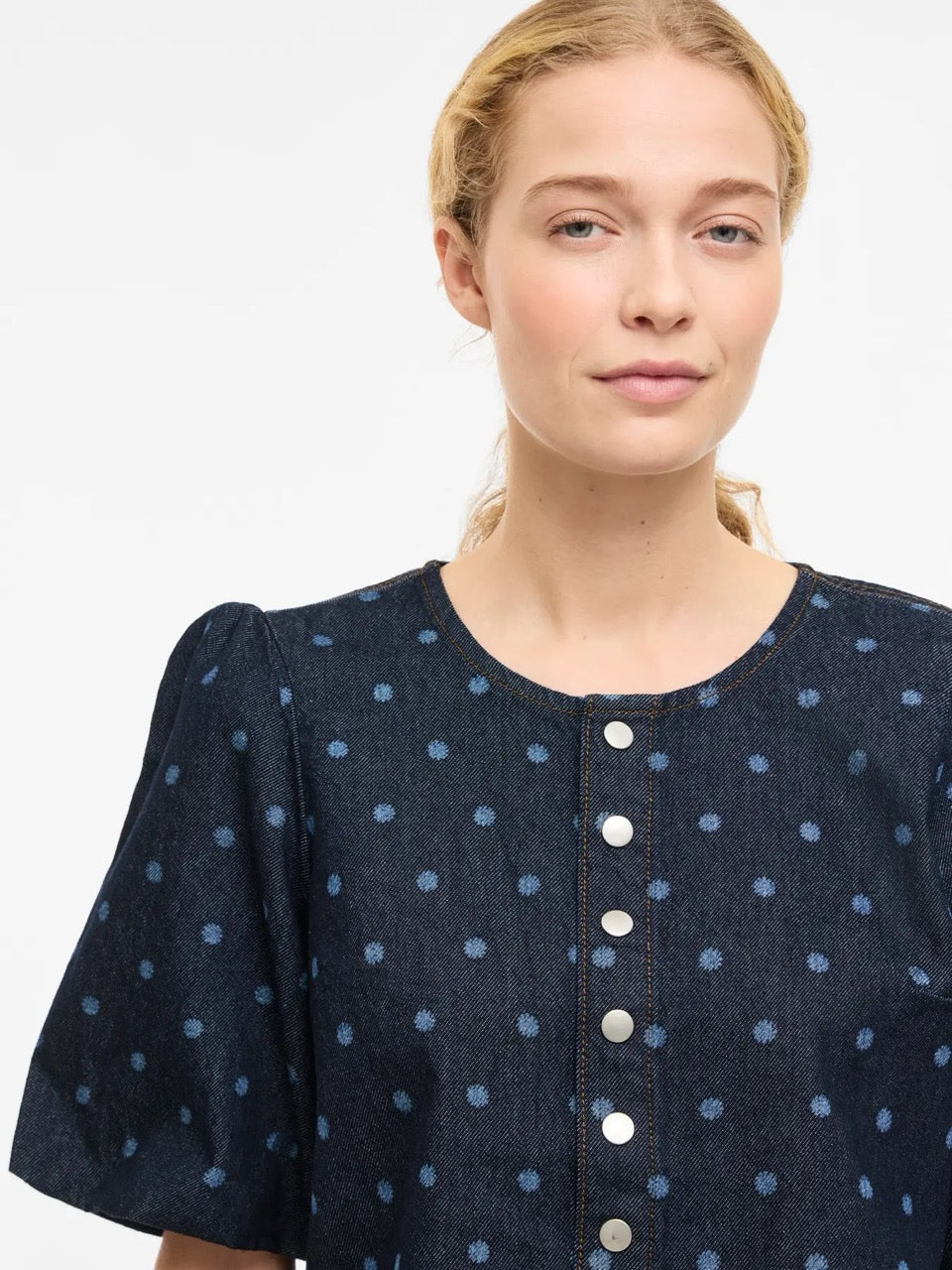 Vila Vipal Dot Denim Top