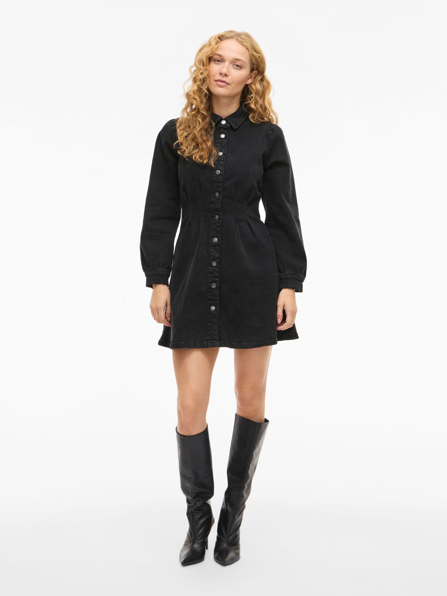 VILA Visol Pleat Denim Dress