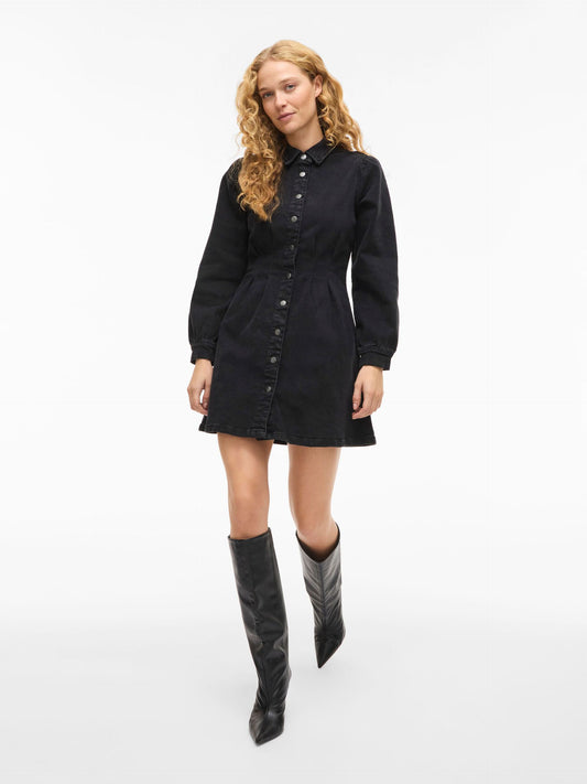 VILA Visol Pleat Denim Dress