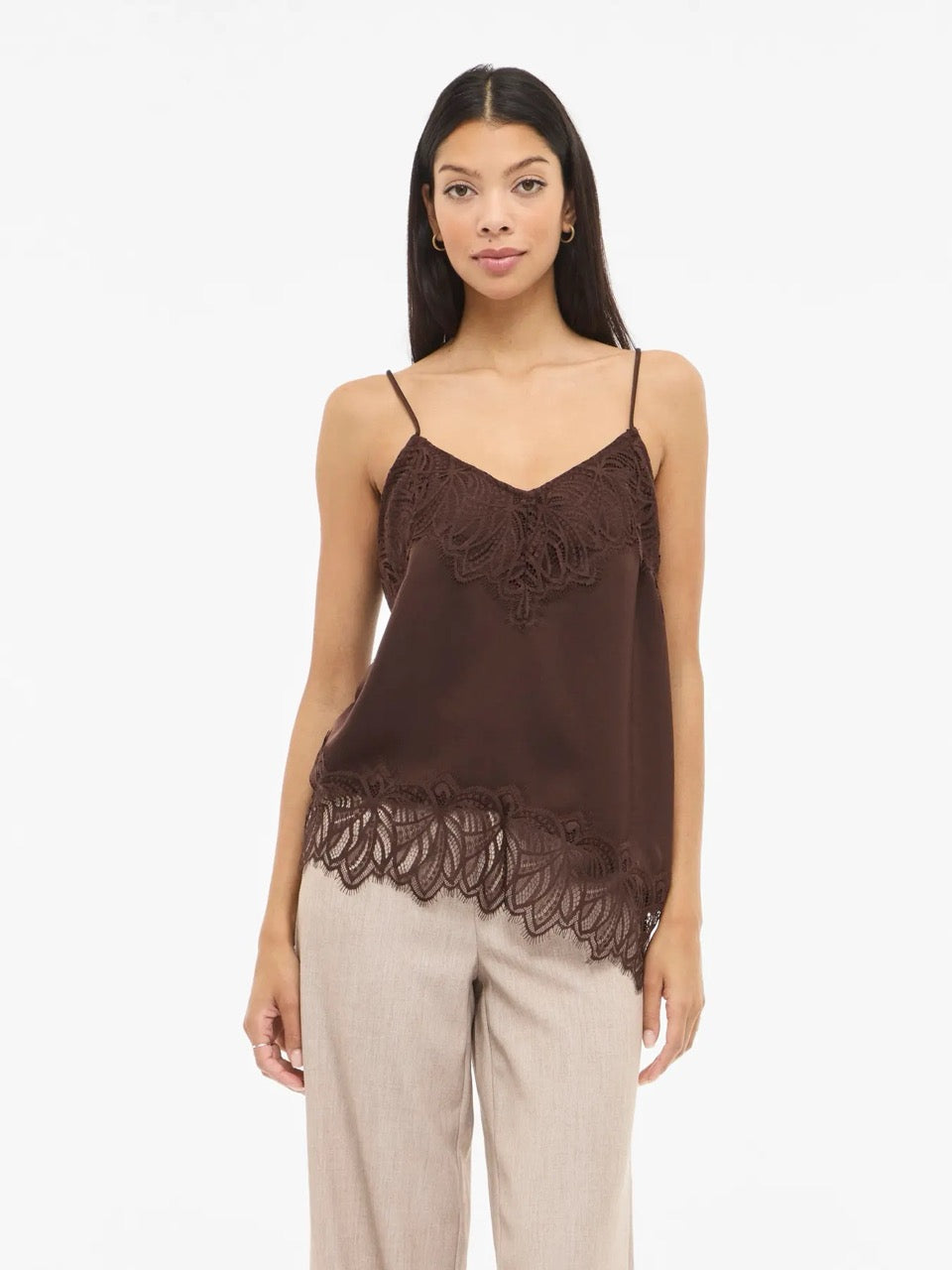 VILA Vilea Lace Strap Top