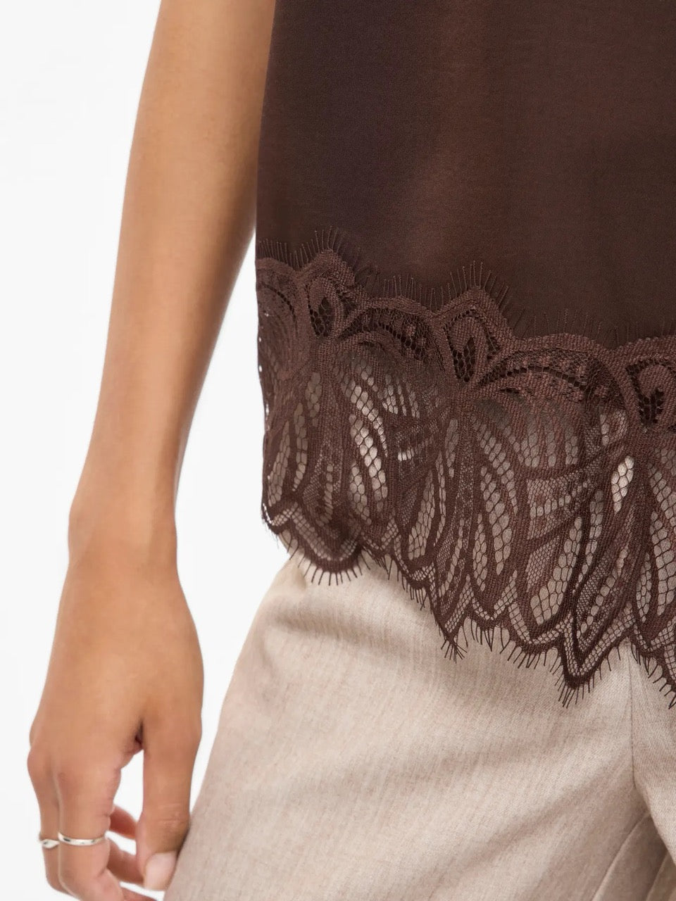 VILA Vilea Lace Strap Top