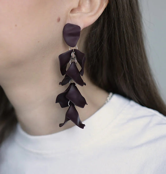 WOS Flake Earrings Deep Purple