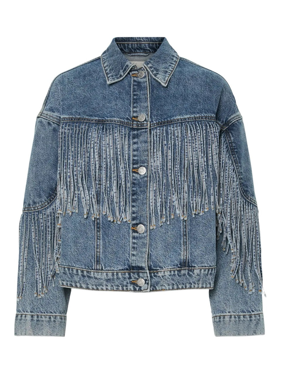 YAS Aiko Denim Fringe Jacket