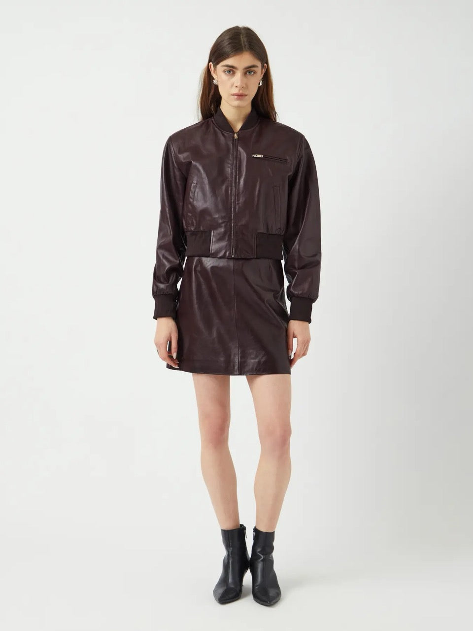 YAS Kala Bomber Leather Jacket